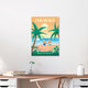 Mockup Wandbild 'Hawai Waikiki Beach Travel Poster Art Print' – Kunst von François Beutier als Poster oder Acrylglasbild