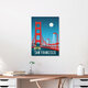 Mockup Wandbild 'San Francisco Golden Gate Bridge California Travel Poster Art Print' – Kunst von François Beutier als Poster oder Acrylglasbild