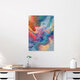 Mockup Wall art by Uma Gokhale: Abstract waves in vibrant colors with texture.