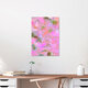 Mockup Illustration in warm pink hues with playful brushstrokes.