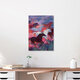 Mockup Wall art by Uma Gokhale: Abstract depiction of horses in soft burgundy hues.