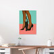 Mockup Illustration of a woman in heels with a black cat, stylish and feminine.