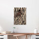 Mockup Illustration of a woman with a zebra in bold stripes, radiating calm and elegance.
