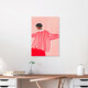 Mockup Illustration einer Frau mit rotem Rock, die stilvolle Eleganz ausstrahlt.