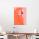 Mockup Illustration einer Frau im orangen Kleid, elegant und stilvoll, minimalistisch gestaltet.