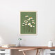 Mockup Wall art featuring delicate daisies on a green background in soft colors.