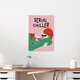Mockup Illustration of a relaxed cat lounging in a chill atmosphere