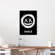 Mockup Wall art featuring an inverted smiling face, creating a cheerful atmosphere.