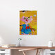 Mockup Funny illustration of a pink duck with a cheerful expression