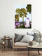 Mockup Wall art by Katherine Blower: cute ghost among blooming asters in a meadow