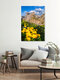 Mockup Photo art by Achim Thomae: spring landscape in the Dolomites with colorful flowers