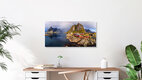 Mockup Regenbogen über Hamnoy, Norwegen – Fotokunst von Achim Thomae als Poster oder Acrylglasbild