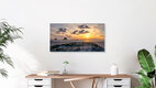 Mockup Photo art by Achim Thomae: calm sunset at the North Sea coast with dunes.