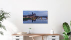 Mockup Fotokunst von Achim Thomae: Sonnenaufgang über der Elbe in Meißen, sanfte Farben und Spiegelungen.