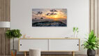 Mockup Photo art by Achim Thomae: calm sunset at the North Sea coast with dunes.