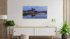 Mockup Fotokunst von Achim Thomae: Sonnenaufgang über der Elbe in Meißen, sanfte Farben und Spiegelungen.