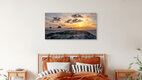 Mockup Photo art by Achim Thomae: calm sunset at the North Sea coast with dunes.