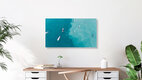 Mockup Photo art by Christian Seidenberg: boats on deep blue ocean with choppy water