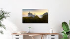 Mockup Fotokunst von Norbert Gräf: Schloss Neuschwanstein im Morgennebel