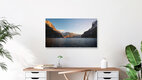 Mockup Photo art by Norbert Gräf: evening glow in Nærøyfjord with calm waters