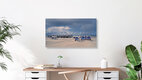 Mockup Photo art by Achim Thomae: Beach life in St. Peter-Ording with clouds and beach chairs