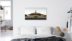 Mockup Photo art: calm capture of the Royal Palace in Cambodia with monk in the foreground.