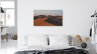 Mockup Photo art by Dennis Wehrmann: peaceful sunrise in the Sahara with gentle dunes.