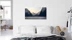 Mockup Photo art by Norbert Gräf: wintery Nærøyfjord with gentle mountains in evening light