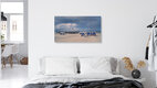 Mockup Photo art by Achim Thomae: Beach life in St. Peter-Ording with clouds and beach chairs
