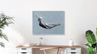 Mockup Illustration of an athletic woman diving in grey, evoking a nostalgic mood.