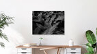 Mockup Photo art featuring tropical leaves: calm black and white composition