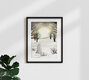 Mockup Illustration by Katherine Blower: gentle winter landscape with a ghost and sun rays