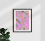 Mockup Illustration in warm pink hues with playful brushstrokes.