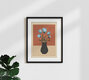 Mockup Illustration by Branka Kodžoman: blue tulips in a vase, soft colors and minimalist style