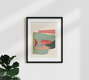 Mockup Abstract illustration of a red fish in calm green and teal tones
