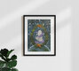 Mockup Wall art by Katherine Blower: playful little ghost in a colorful, cheerful setting