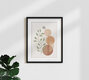 Mockup Wall art featuring abstract organic shapes in soft colors, creating a calm atmosphere.