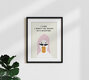 Mockup Funny illustration of a duck with a humorous saying about time management.