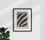 Mockup Wall art of a funny zebra illustrated in vibrant colors.
