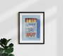 Mockup Wall art featuring a funny quote: vibrant graphic design.