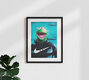 Mockup Wall art featuring a cheerful Kermit, conveying a sense of joy and lightness.