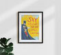 Mockup Illustration by Daniel Leo: cheerful robin with a quote in comic style