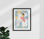 Mockup Illustration by Lemon Fee: dreamy portrait of a colorful bird surrounded by flowers