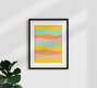 Mockup The Happy Bands, Abstract Pastel Positivity Colorful Painting Retro, India – wall art by Uma Gokhale as Poster or Acrylic Glass Print