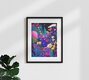 Mockup Wandbild 'Surreal Emotions, Abstract Colorful Bold Botanical Nature Garden' – Kunst von Uma Gokhale als Poster oder Acrylglasbild