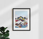 Mockup Wandbild 'Snowcap Mountains' – Kunst von Uma Gokhale als Poster oder Acrylglasbild