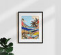 Mockup Wandbild 'The Beach Bound Surrealist 01' – Kunst von Uma Gokhale als Poster oder Acrylglasbild