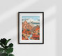 Mockup 'Assemblage 03: Orange Mountains' – Wall Art by Uma Gokhale as Poster or Acrylic Glass Print