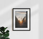 Mockup Fotokunst von Patrick Noack: Berliner Stadtansicht bei Sonnenaufgang im Gegenlicht.