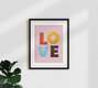 Mockup 'Whimsical LOVE Lettering Wall Art' – Wall Art by Ania Więcław as Poster or Acrylic Glass Print